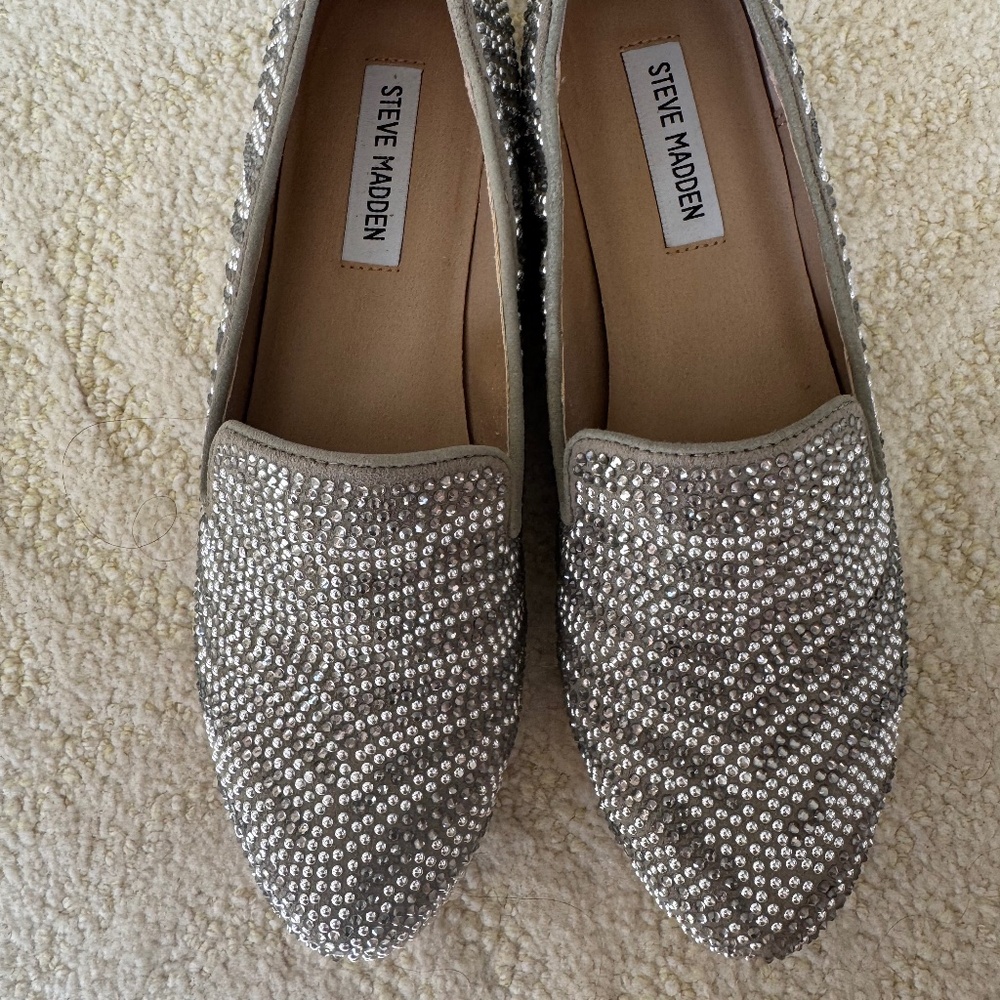 Sparkly Smoker Pewter Mules